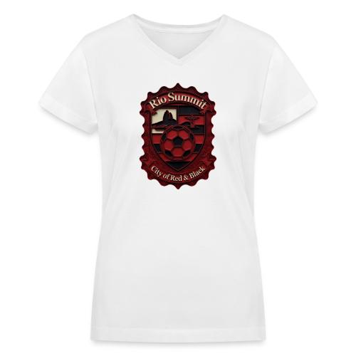 Flamengo Scarlet Summit T-Shirt, Football Gift - Women's V-Neck T-Shirt