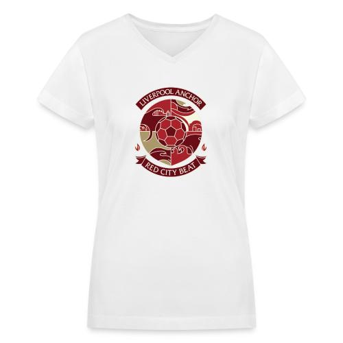 Liverpool Anchor T Shirt, Soccer City Pride Gift - Women's V-Neck T-Shirt