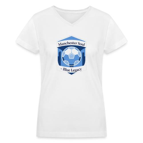 Manchester Soul Soccer City Emblem T Shirt, Gift - Women's V-Neck T-Shirt