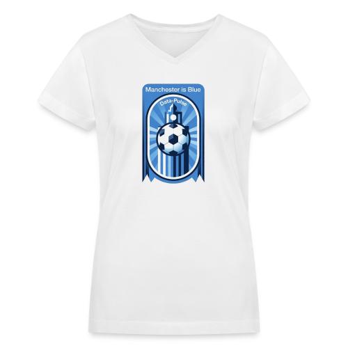 Manchester is Blue Soccer City T Shirt, Apparel - Women's V-Neck T-Shirt