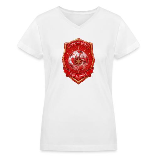 London is Red T Shirt, Football City Pride Gift - Women's V-Neck T-Shirt