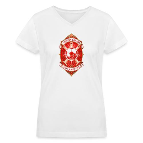 Red London Cannon T Shirt,Football City Pride Gift - Women's V-Neck T-Shirt