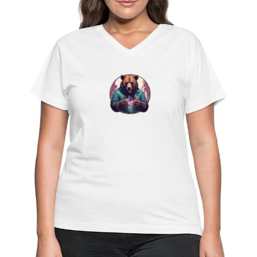 Magical Bear - Women's V-Neck T-Shirt