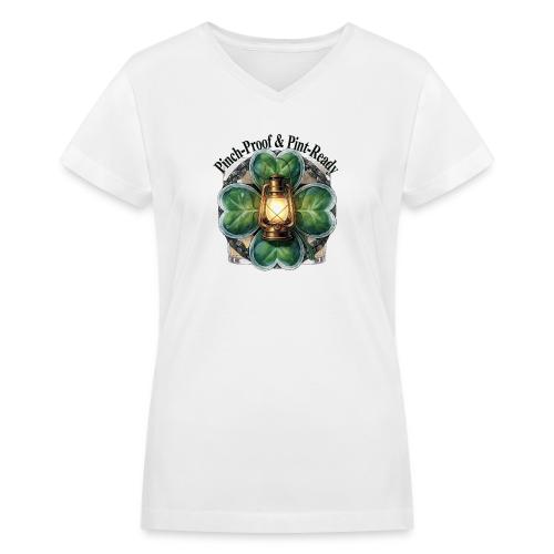 Pinch-Proof Lantern Clover T-Shirt - Women's V-Neck T-Shirt