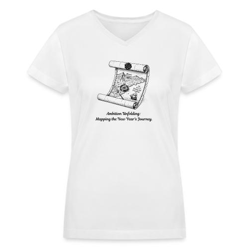 Unfolding Map of Ambition T-Shirt - Women's V-Neck T-Shirt