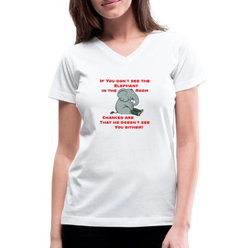 Elephant in the Room Meme - Women's V-Neck T-Shirt