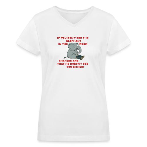 Elephant in the Room Meme - Women's V-Neck T-Shirt