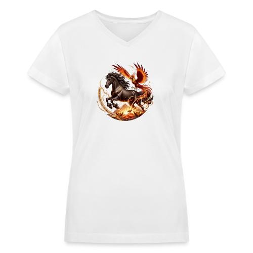 Year of the Horse Phoenix T Shirt, Lunar NY Gift - Women's V-Neck T-Shirt