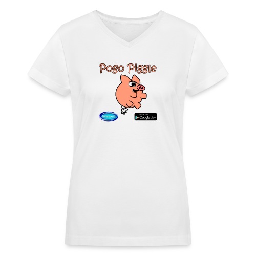 Pogo Piggle - Women's V-Neck T-Shirt