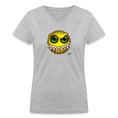 Smilez (Silly Facez) - Women's V-Neck T-Shirt