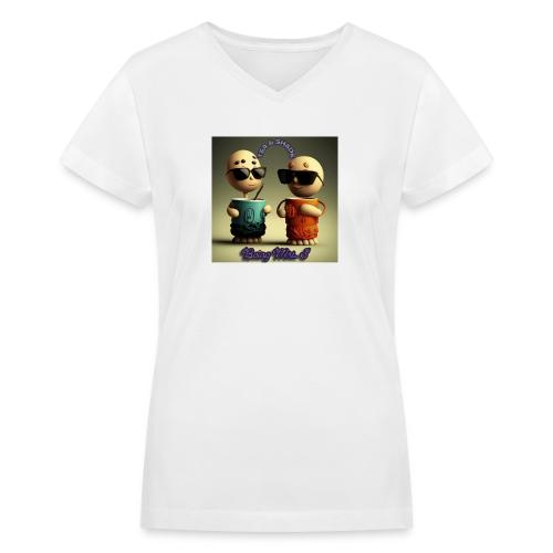 Smoon City_Tea and Shade - Women's V-Neck T-Shirt