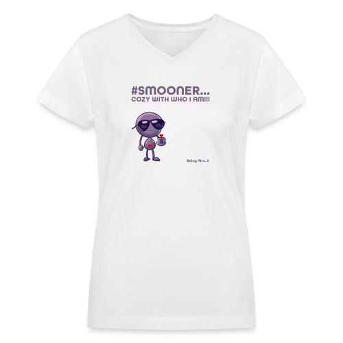 Smoon City_Cozy with who I am - Women's V-Neck T-Shirt