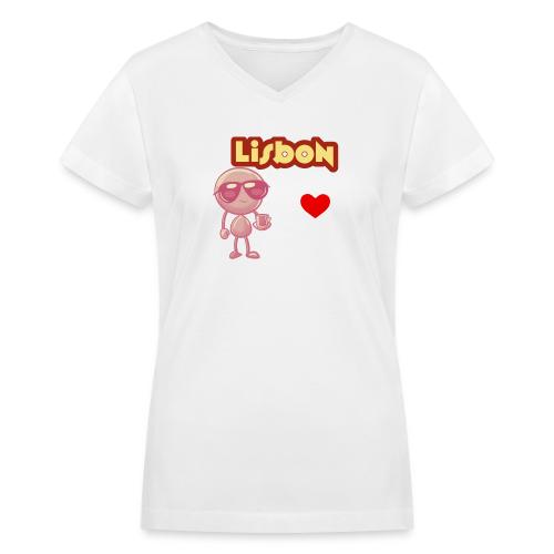 Smoon City_Lisbon - Women's V-Neck T-Shirt