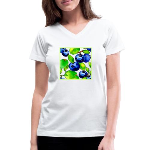 Fresh Blueberry Art - Women's V-Neck T-Shirt