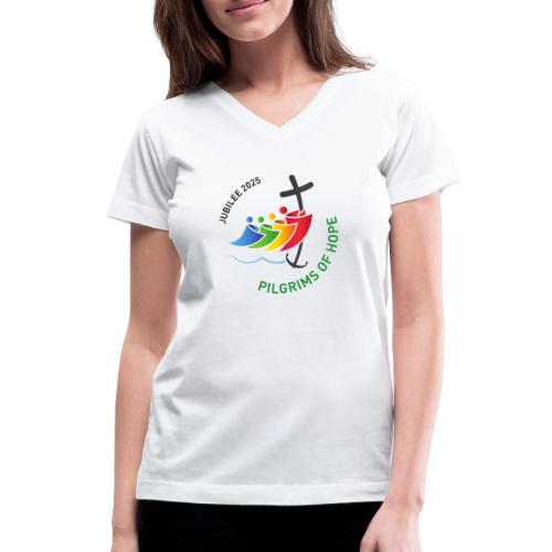 pilgrims of hope 2025 logo (Jubilee Year 2025) - Women's V-Neck T-Shirt