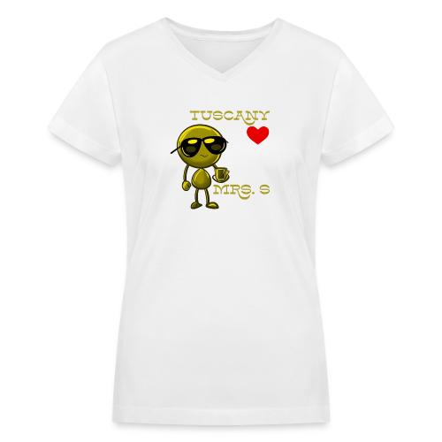 Smoon City_Tuscany Mrs. S - Women's V-Neck T-Shirt