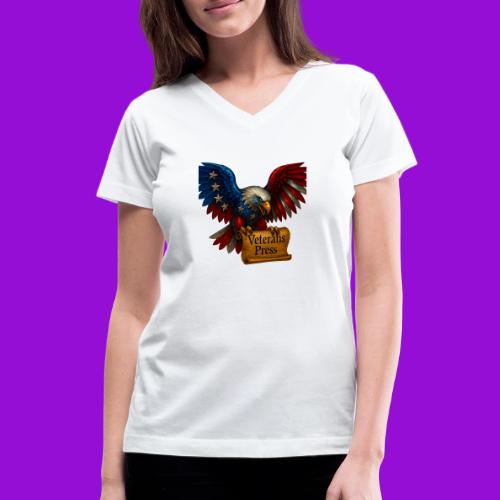 Veterans Press Bald Eagle - Women's V-Neck T-Shirt