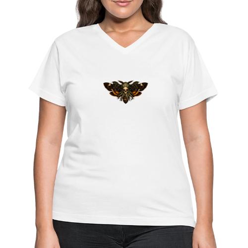 Cthulhu Moth Skull - Women's V-Neck T-Shirt