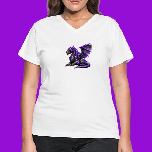 Neon Dragon at Rest - Women's V-Neck T-Shirt
