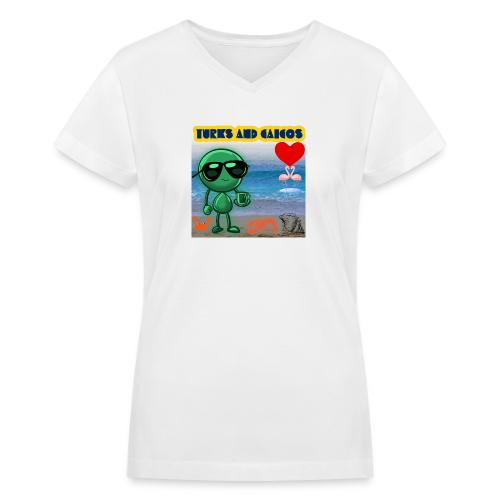 Smoon City_Turks and Caicos - Women's V-Neck T-Shirt
