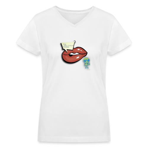 Smoon City_I wear lipstick - Women's V-Neck T-Shirt