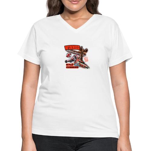 Kyle Cummins #LetsRaceTwo Winner - Women's V-Neck T-Shirt