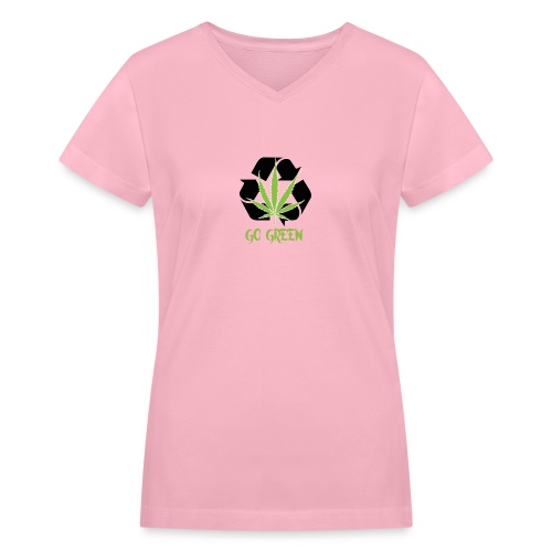 Go Green - Women's V-Neck T-Shirt