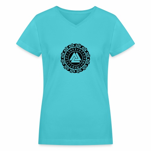 Viking Rune Valknut Wotansknot Gift Ideas - Women's V-Neck T-Shirt