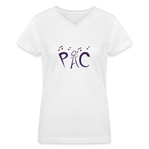 PAC Logo Purple - Women's V-Neck T-Shirt