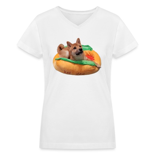 hot doge - Women's V-Neck T-Shirt