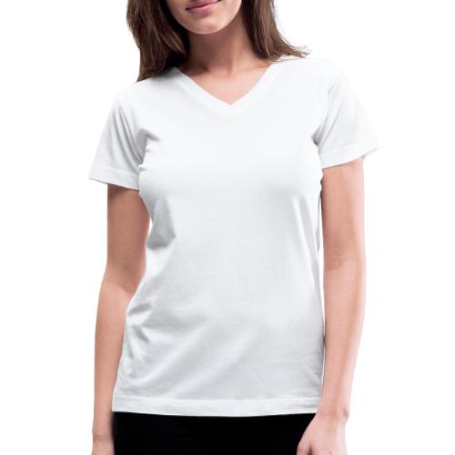 white logo transparent background - Women's V-Neck T-Shirt