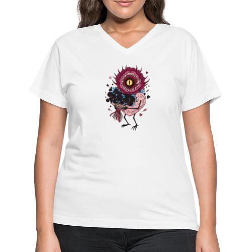 Gothic Valentine Eldritch Bloom – Dark Rom - Women's V-Neck T-Shirt