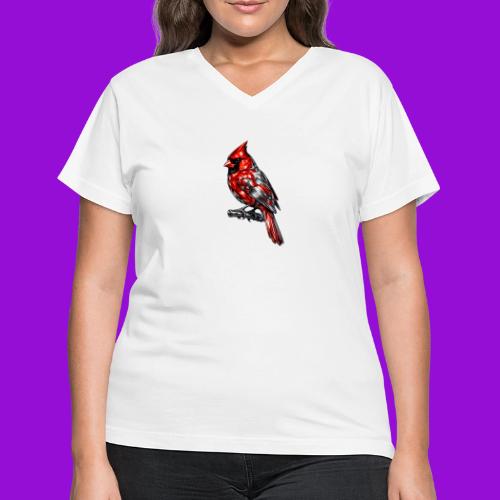 Silver Cardinal - Women's V-Neck T-Shirt