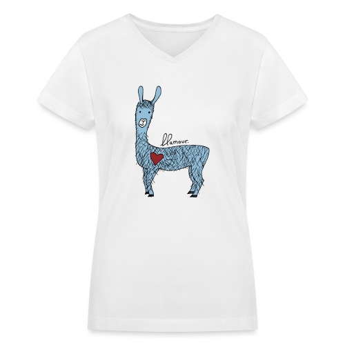 Cute llama - Women's V-Neck T-Shirt