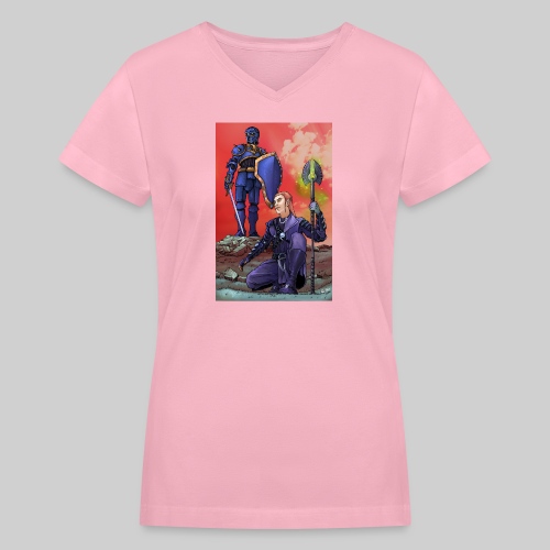 ELF AND KNIGHT - Women's V-Neck T-Shirt