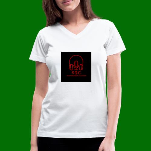 SPC Logo Black/Red - Women's V-Neck T-Shirt