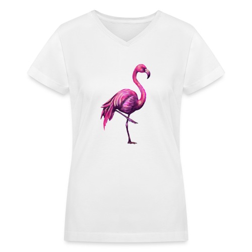 pink flamingo - Women's V-Neck T-Shirt