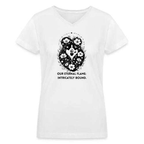 Eternal Flame of Embrace T-Shirt - Women's V-Neck T-Shirt