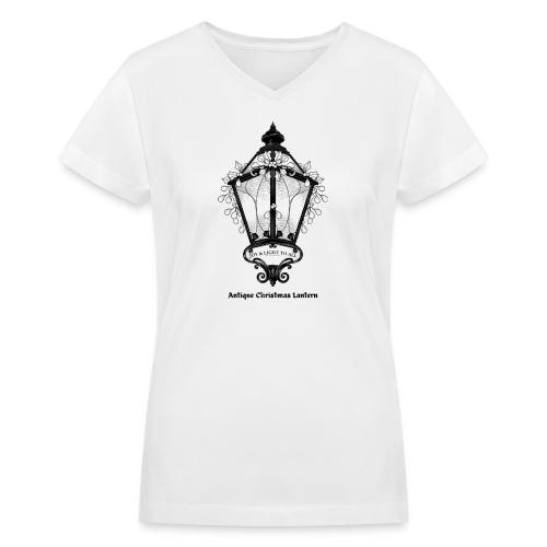 Antique Christmas Lantern T-Shirt - Women's V-Neck T-Shirt