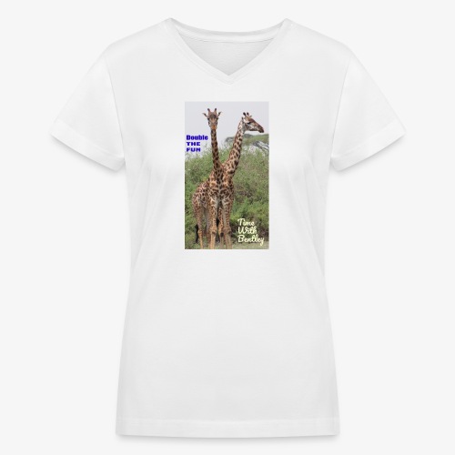 Two Headed Giraffe - Women's V-Neck T-Shirt