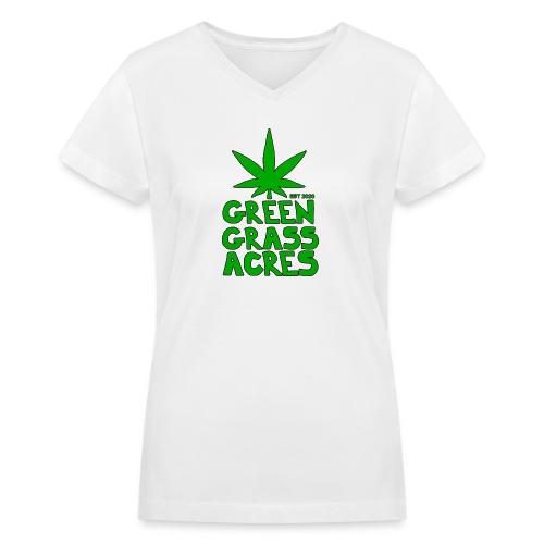 GreenGrassAcres Logo - Women's V-Neck T-Shirt