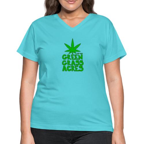 GreenGrassAcres Logo - Women's V-Neck T-Shirt