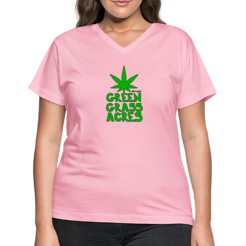 GreenGrassAcres Logo - Women's V-Neck T-Shirt