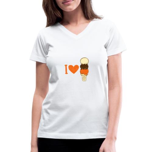 I Love Ice Cream - Women's V-Neck T-Shirt