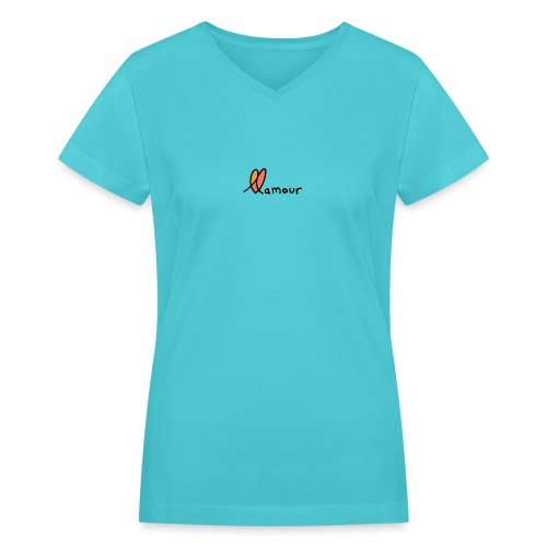 llamour logo - Women's V-Neck T-Shirt