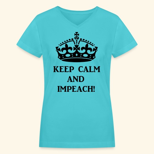keepcalmimpeachblk - Women's V-Neck T-Shirt