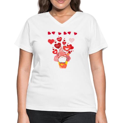 Design wrapped in love hearts, vibrating in love. - Women's V-Neck T-Shirt