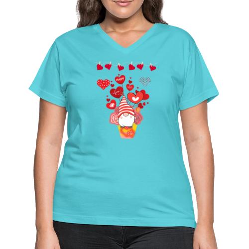 Design wrapped in love hearts, vibrating in love. - Women's V-Neck T-Shirt
