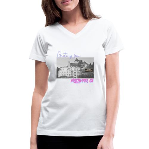 GREETINGS FROM HOLLYWOOD - Women's V-Neck T-Shirt