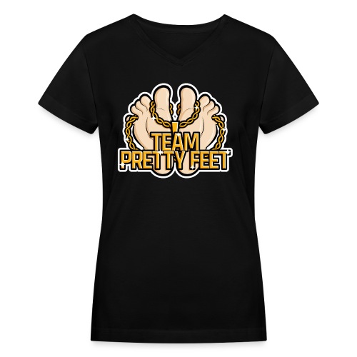 Team Pretty Feet™ Gold Chain - Women's V-Neck T-Shirt